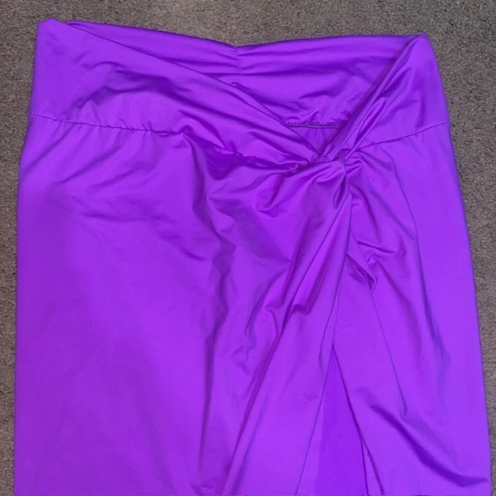 SKIMS Recycled Swim Sarong Skirt Knot‎ Front Drape Violet 3X